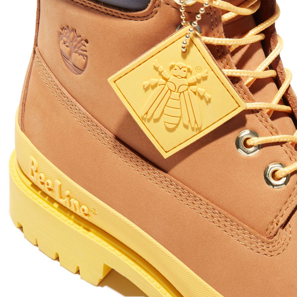 Bototos Timberland Hombre 6-Inch Bee Line X Waterproof Rubber Toe Marrones/Amarillo - Chile QHP-6128